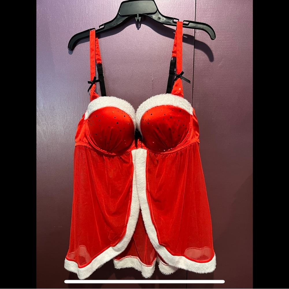 Women’s 2pc Naughty Santa Babydoll Lingerie